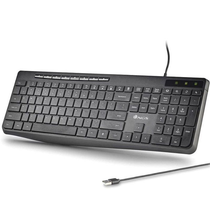 NGS Spectra Teclado Ultra Slim Silencioso Multimedia Negro Español